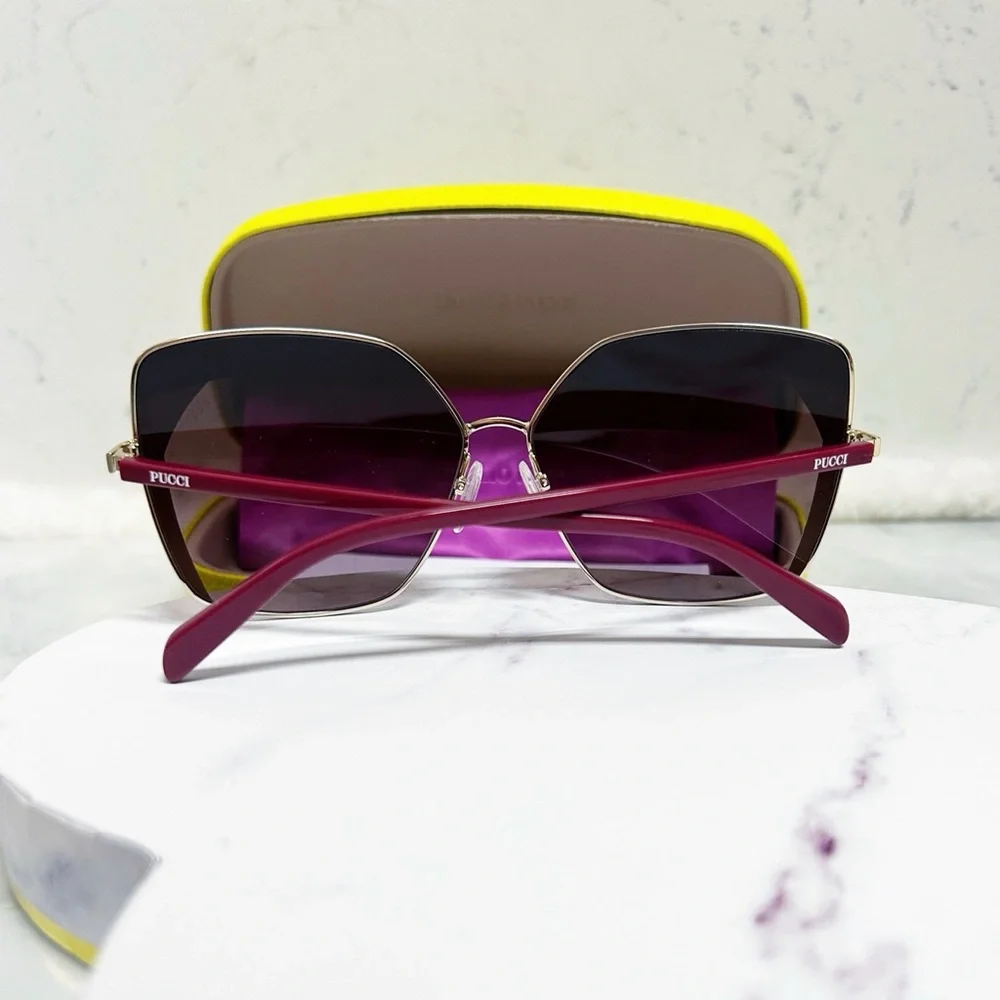 Authentic Emilio Pucci EP 0103 68T Womens Geometric Square Sunglasses